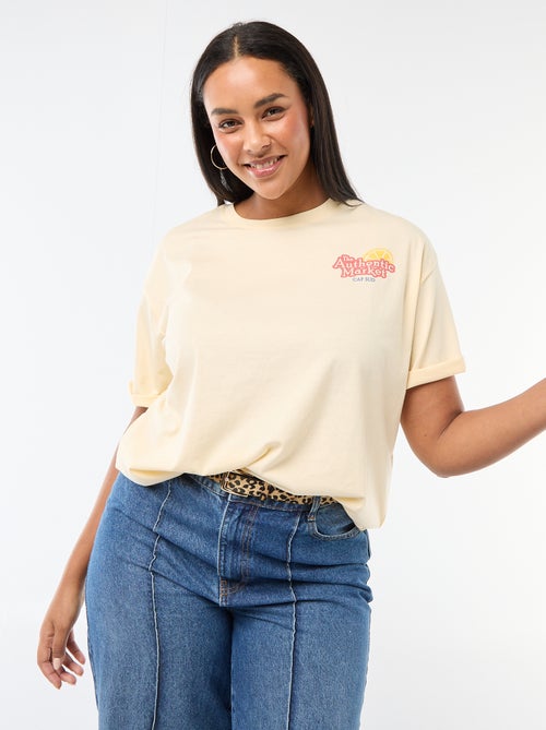 Oversized T-shirt met korte mouwen - Kiabi