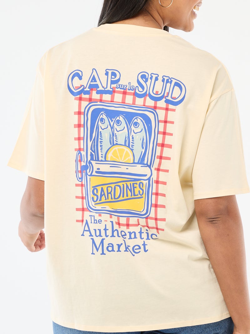 Oversized T-shirt met korte mouwen Geel - Kiabi