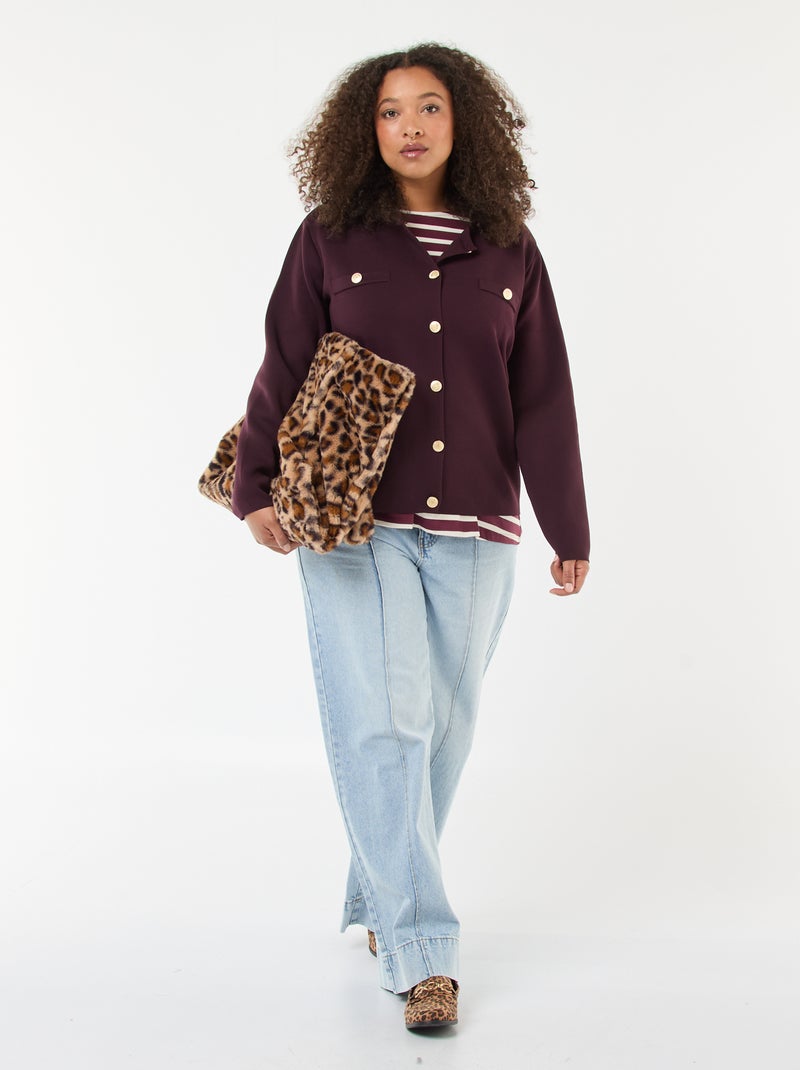 Oversized T-shirt met matrozenstreepjes Rood - Kiabi