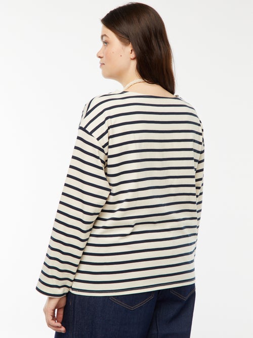 Oversized T-shirt met matrozenstreepjes - Kiabi