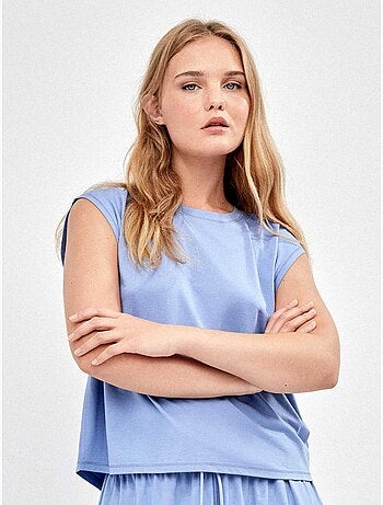 Oversized t-shirt met mouwloze mouw