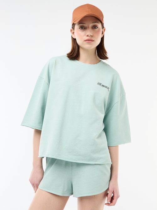 Oversized T-shirt met opschrift - Kiabi