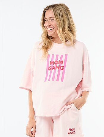Oversized T-shirt met print en korte mouwen