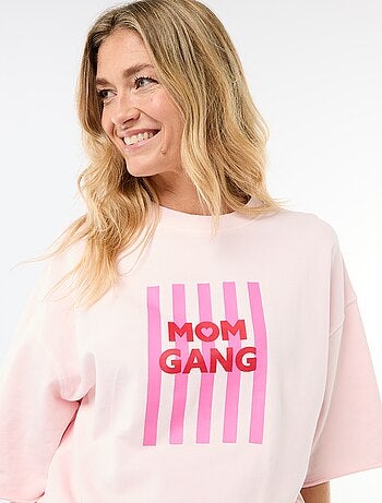 Oversized T-shirt met print en korte mouwen