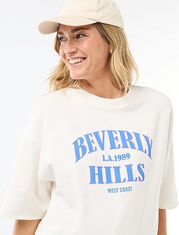 Oversized T-shirt met print en korte mouwen