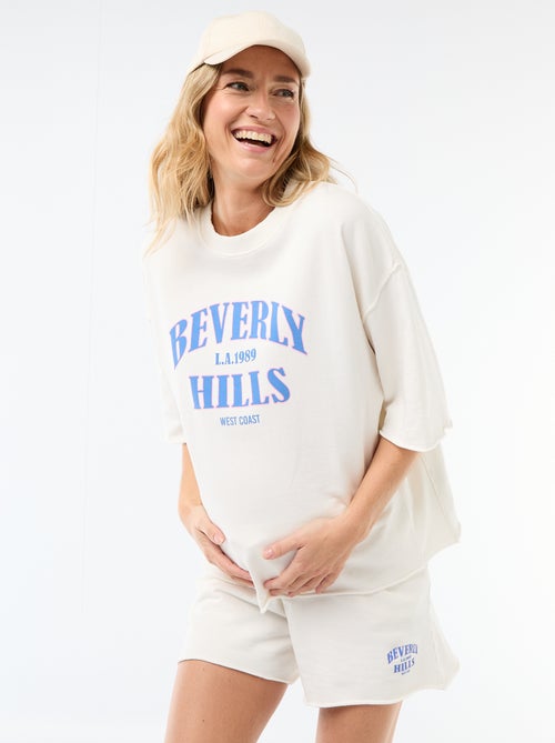 Oversized T-shirt met print en korte mouwen - Kiabi