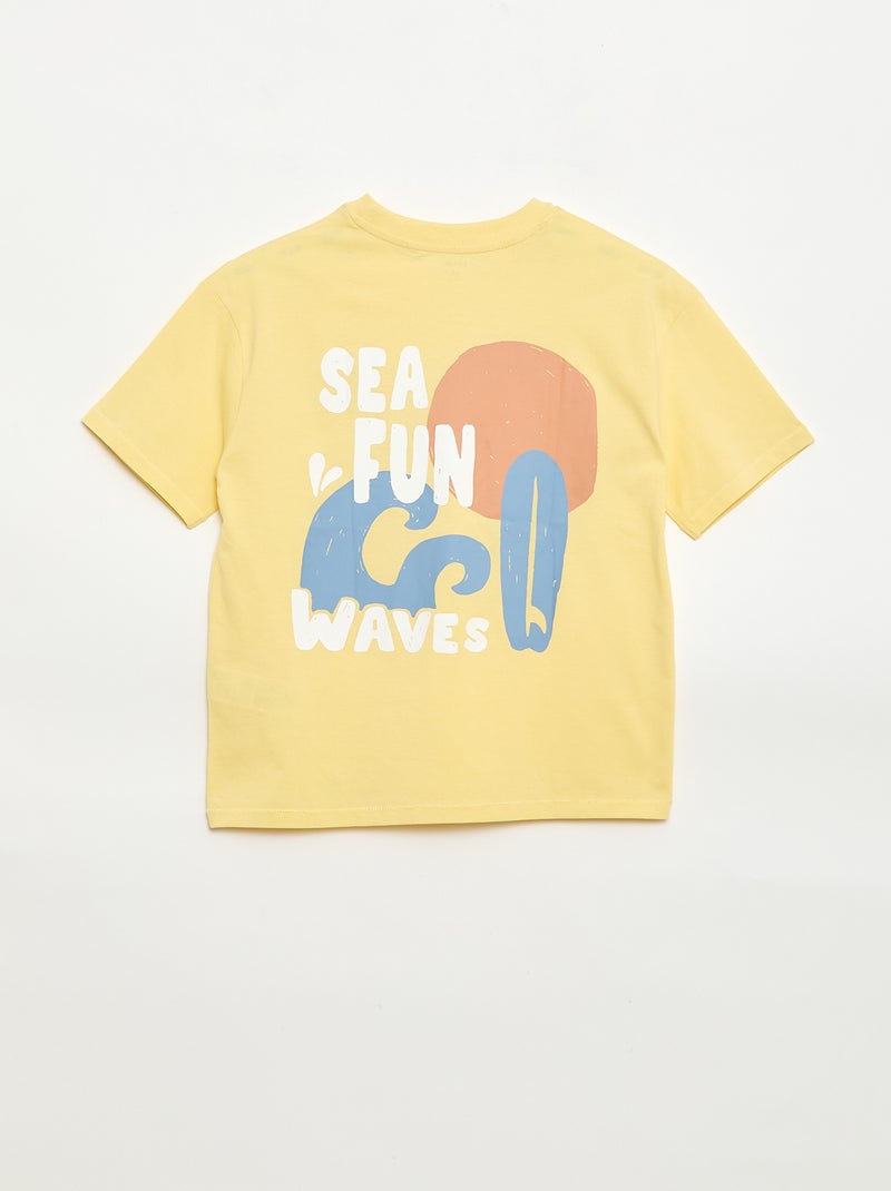 Oversized T-shirt met print Geel - Kiabi