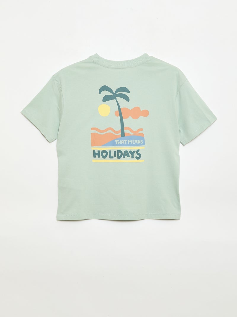 Oversized T-shirt met print Groen - Kiabi