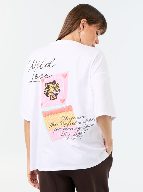 Oversized T-shirt met print op de rug - Kiabi