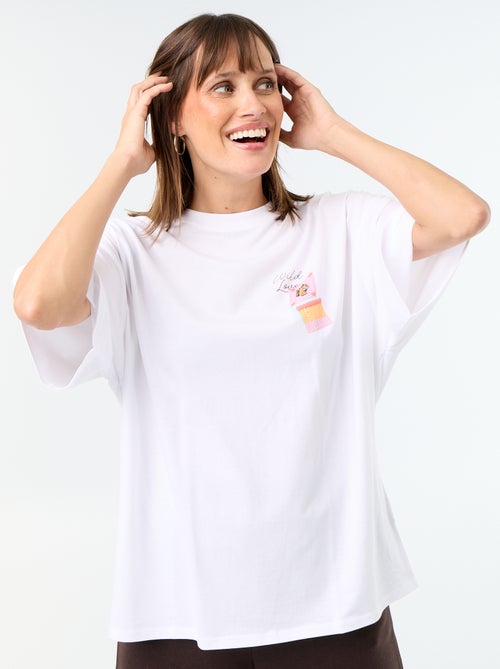 Oversized T-shirt met print op de rug - Kiabi