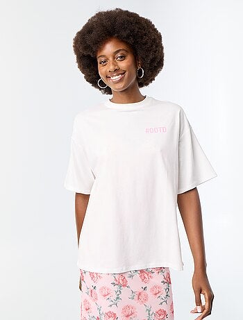 Oversized T-shirt met print op de rug
