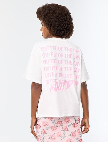 Oversized T-shirt met print op de rug