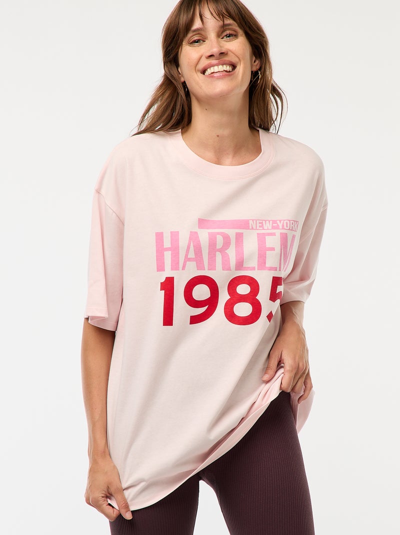 Oversized T-shirt met print Rose - Kiabi