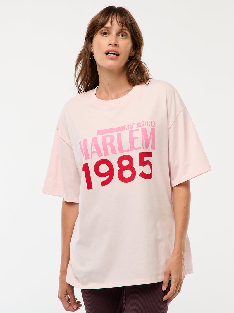 Oversized T-shirt met print Rose - Kiabi