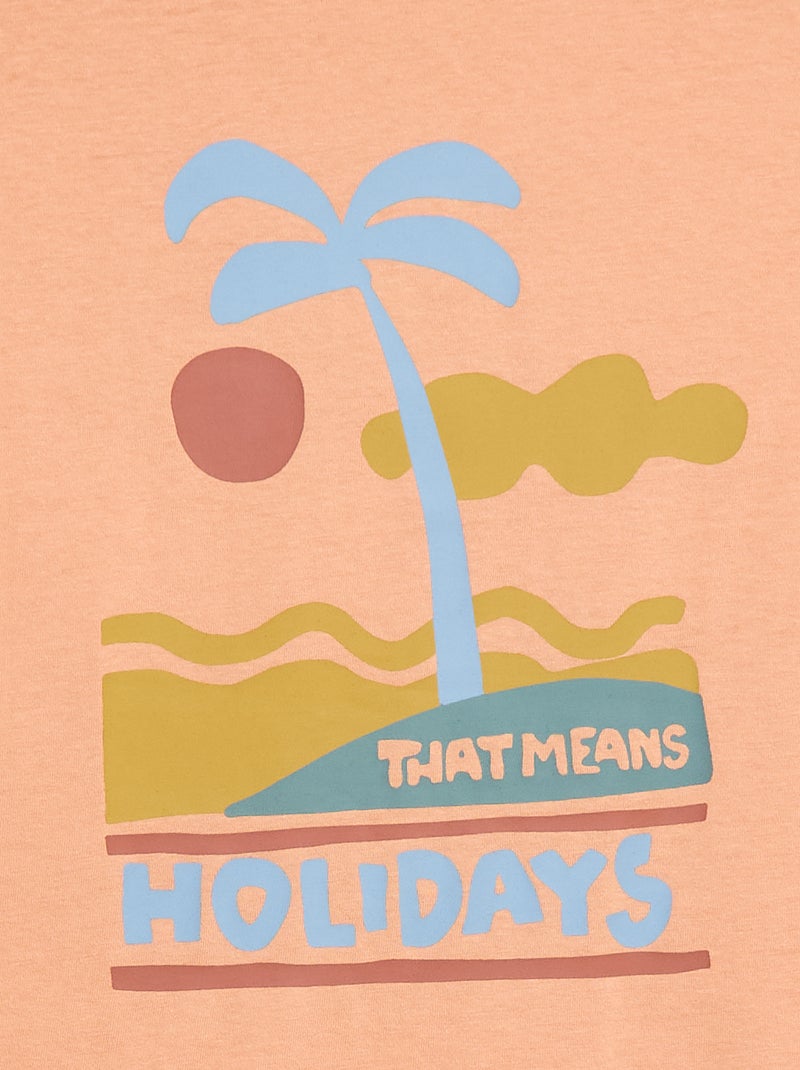 Oversized T-shirt met print Rose - Kiabi