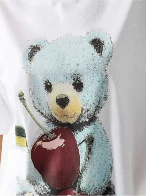Oversized t-shirt met ronde hals en print hiccup - Kiabi