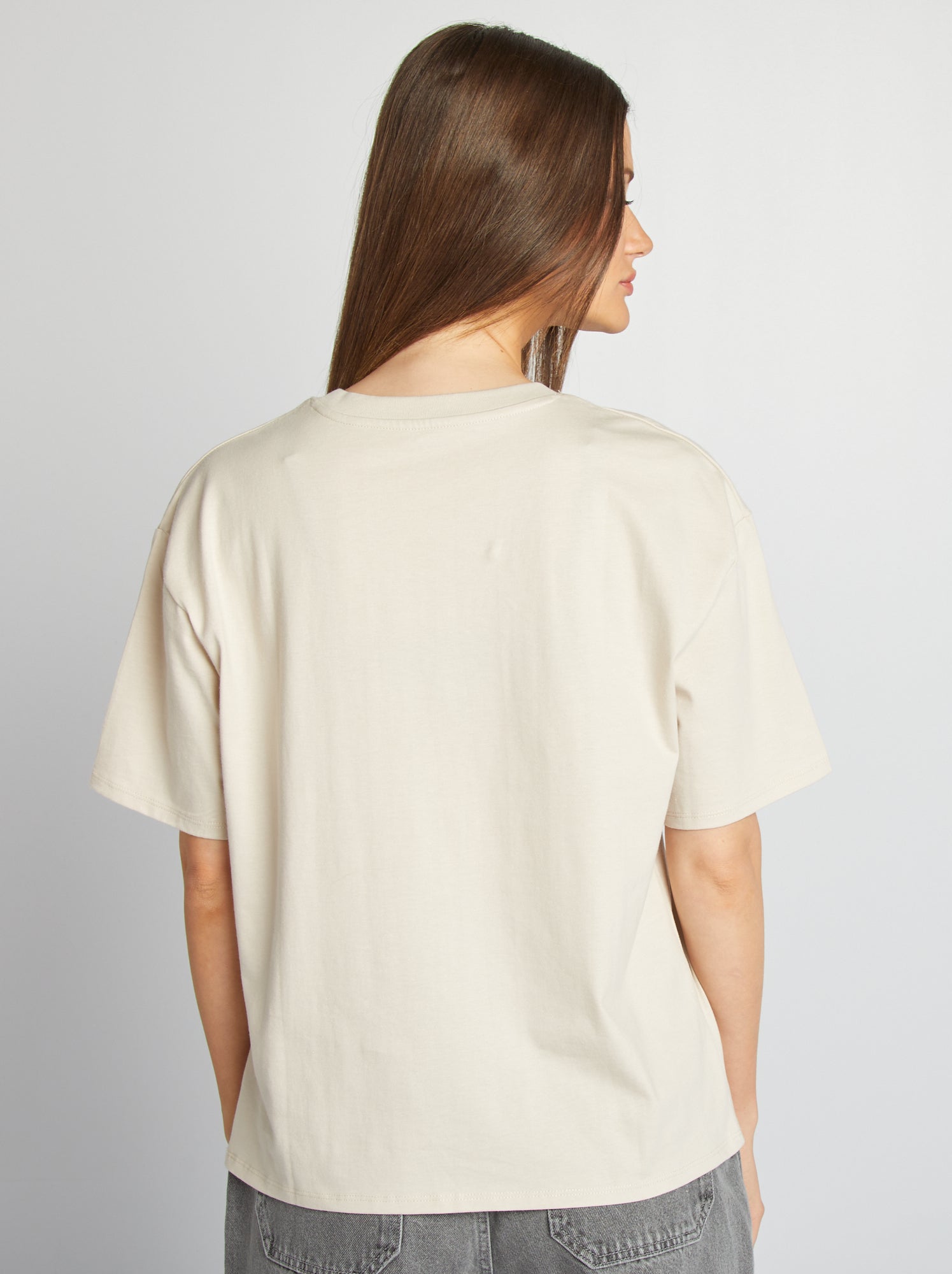 T-shirt van ribstof met hoge, ronde hals - GRIJS - Kiabi - 8.00 T-shirt van ribstof met hoge, ronde hals - GRIJS - Kiabi - 8.00
