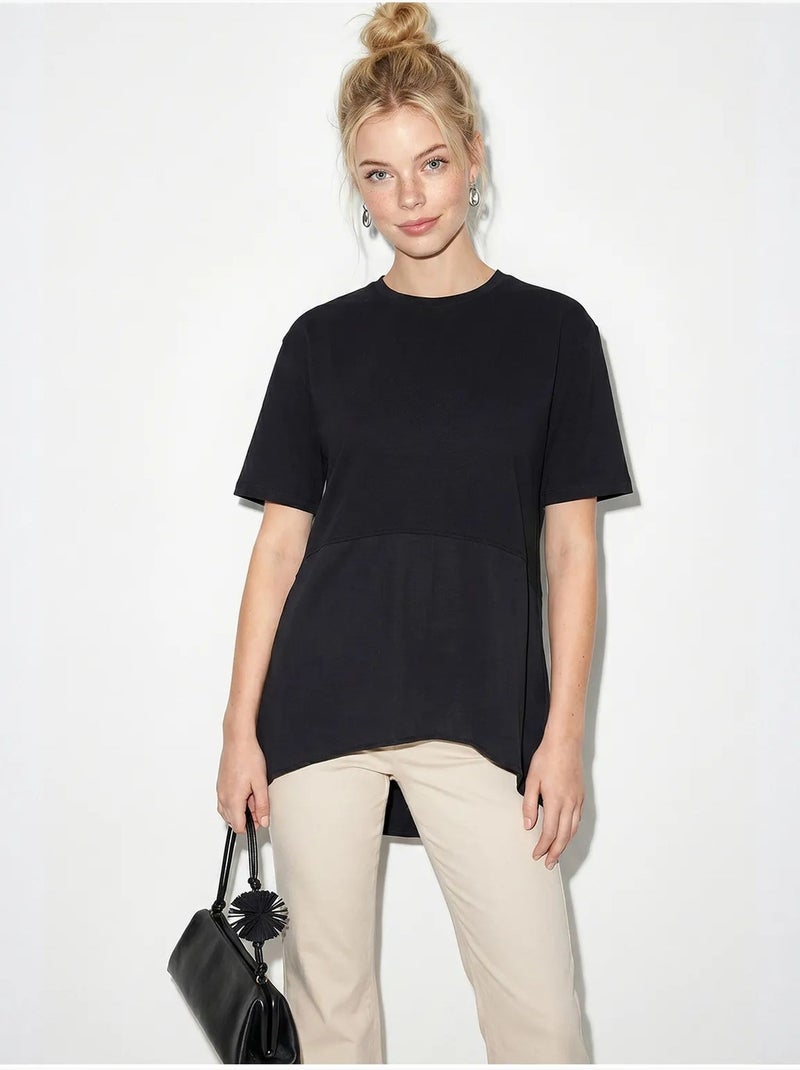 Oversized t-shirt met ronde hals lucci Zwart - Kiabi