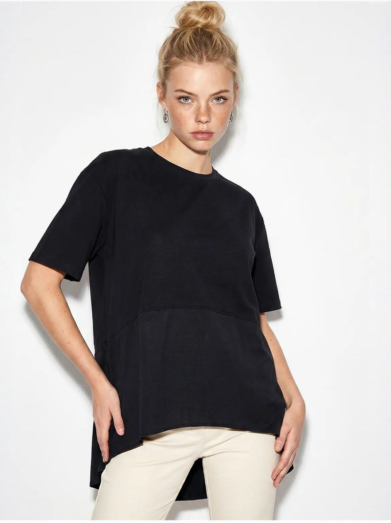 Oversized t-shirt met ronde hals lucci Zwart - Kiabi