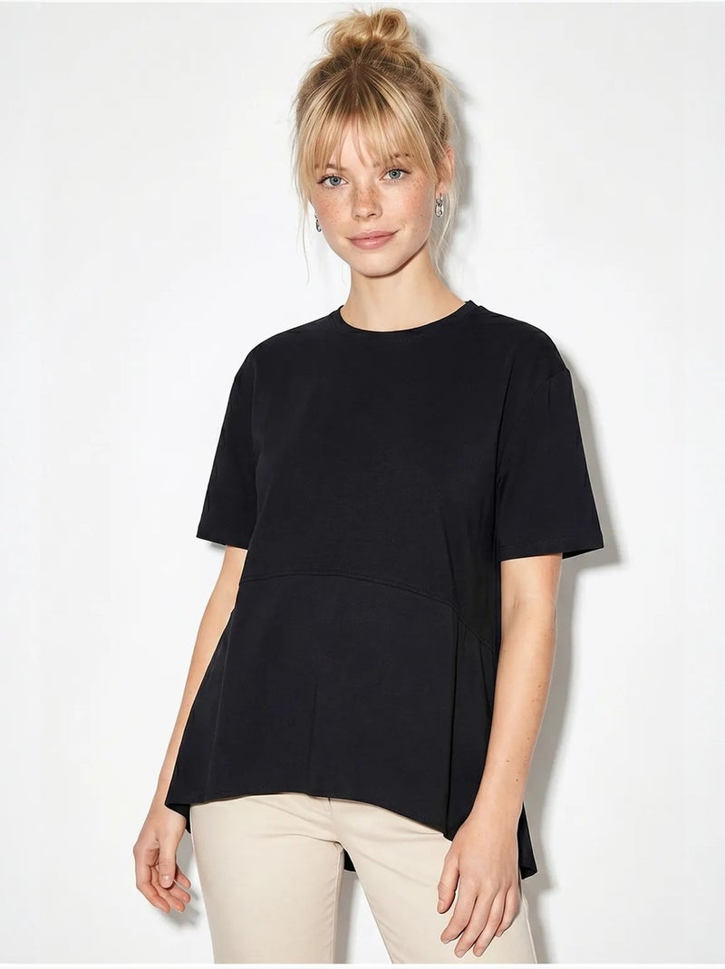 Oversized t-shirt met ronde hals lucci Zwart - Kiabi