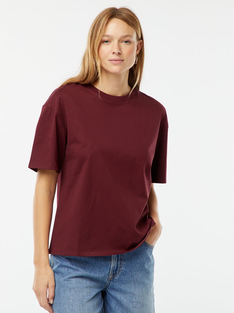 Oversized T-shirt met ronde hals Rood - Kiabi