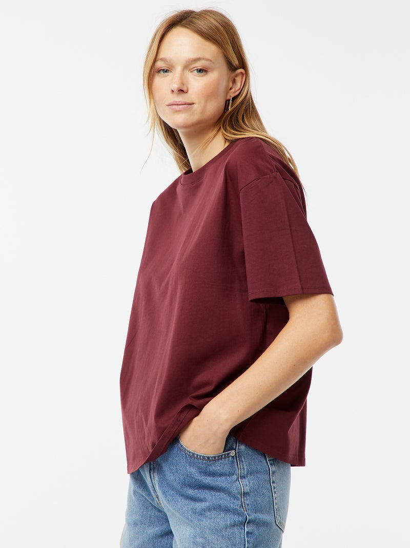 Oversized T-shirt met ronde hals Rood - Kiabi