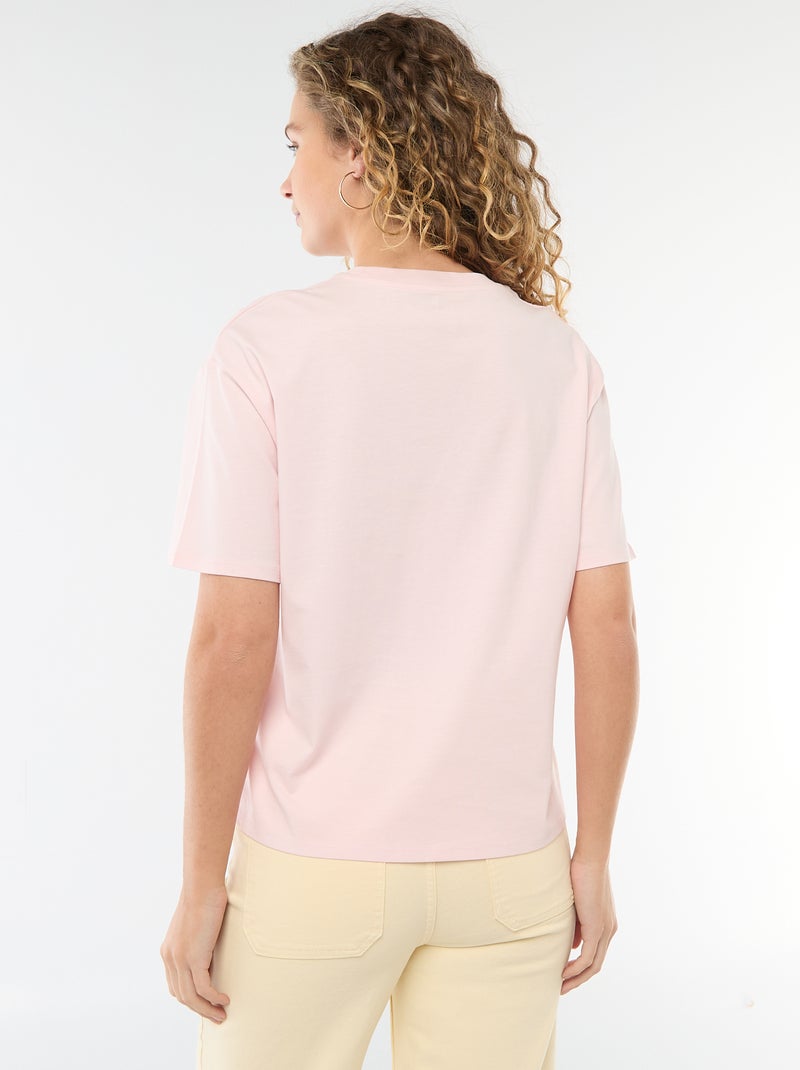 Oversized T-shirt met ronde hals Rose - Kiabi