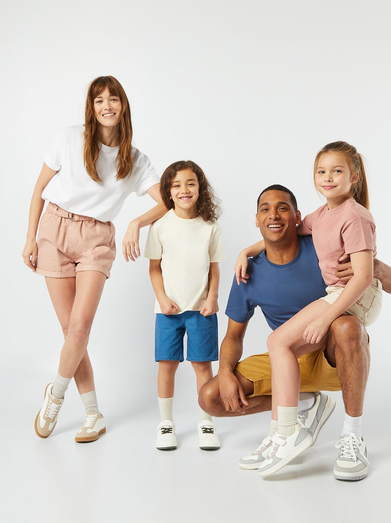 Oversized T-shirt met ronde hals wit - Kiabi