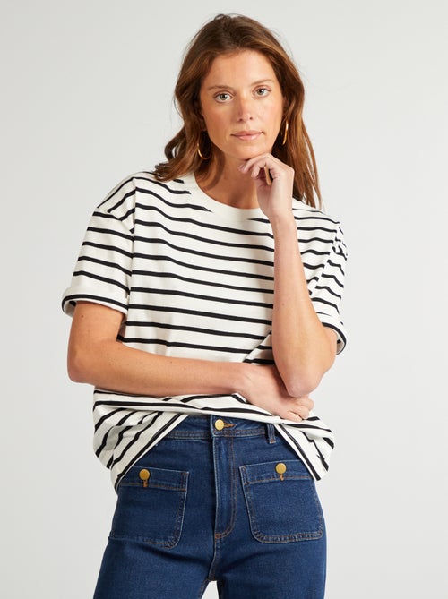 Oversized T-shirt met ronde hals - Kiabi