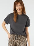 Oversized T-shirt met ronde hals ZWART - Kiabi