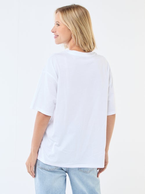 Oversized T-shirt met tekst - Kiabi
