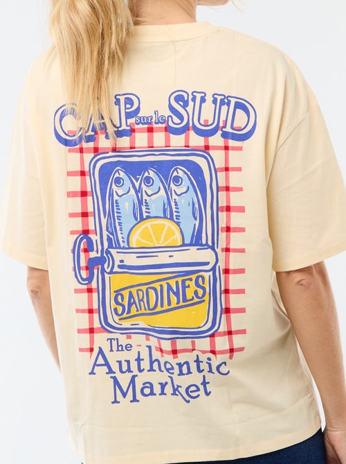 Oversized T-shirt met tekst - Kiabi