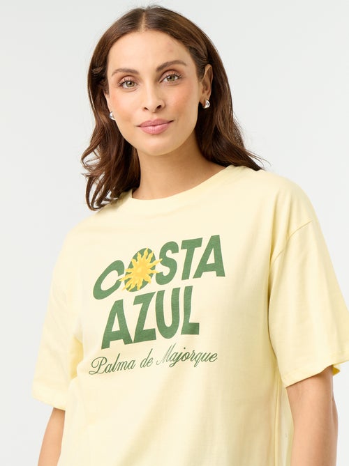 Oversized T-shirt met tekst - Kiabi