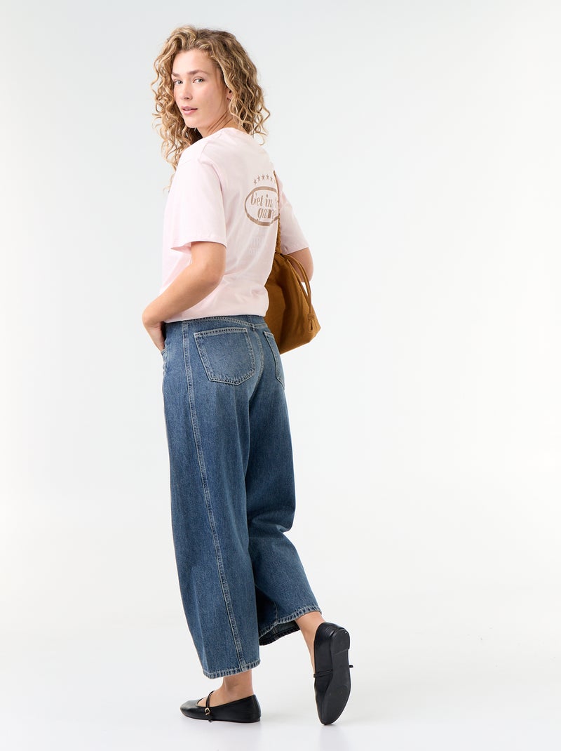Oversized T-shirt met tekst Rose - Kiabi