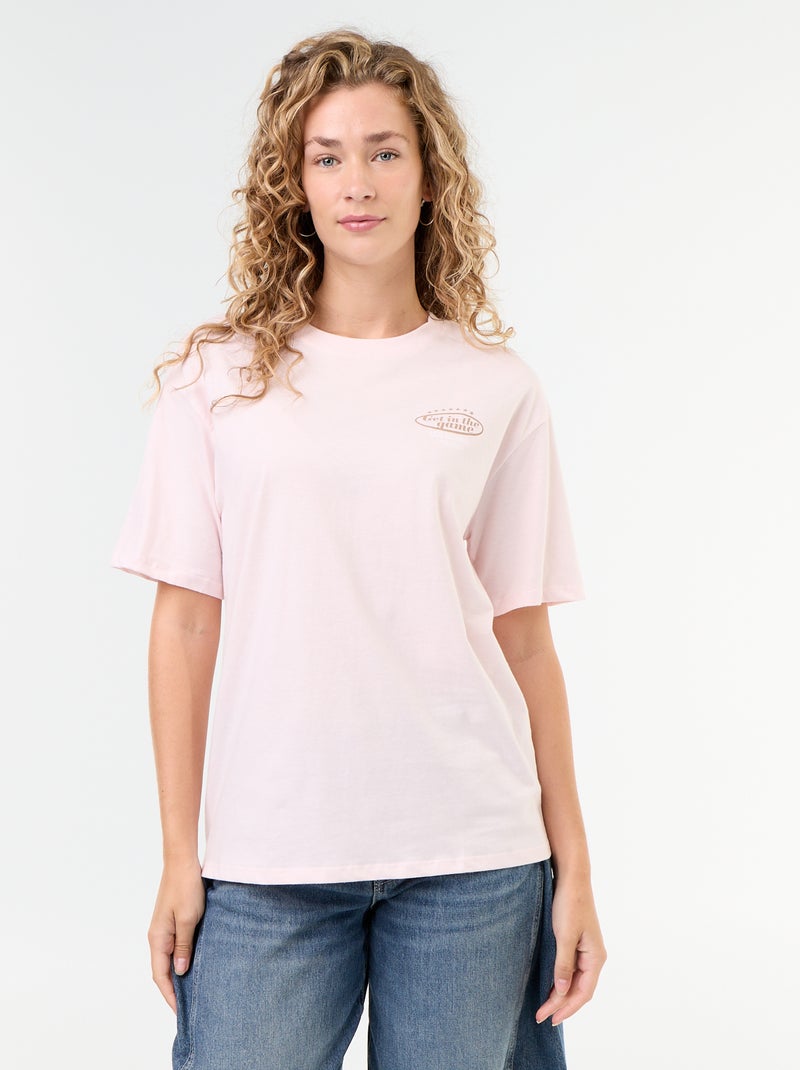 Oversized T-shirt met tekst Rose - Kiabi