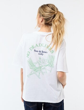 Oversized T-shirt met tekst