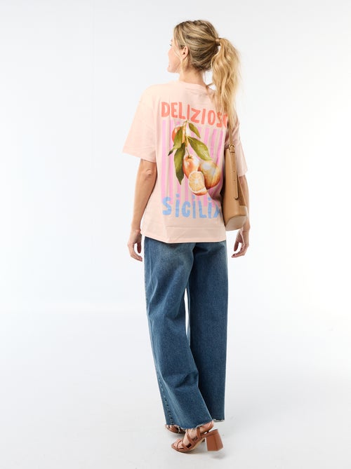 Oversized T-shirt met tekst - Kiabi