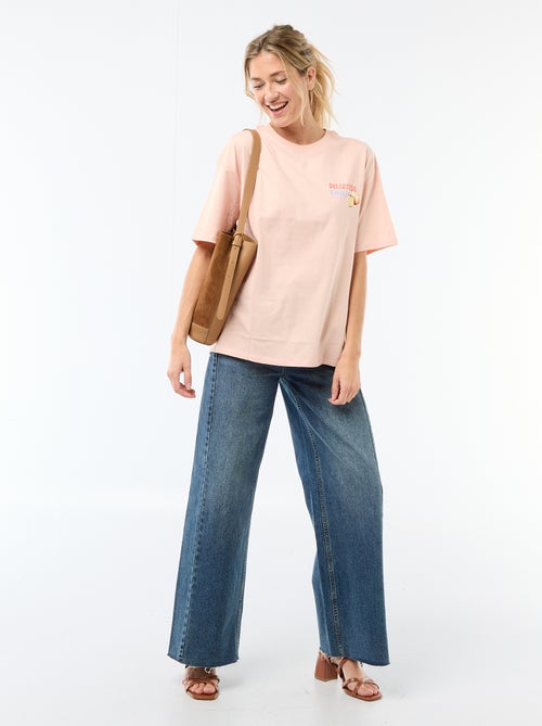 Oversized T-shirt met tekst - Kiabi