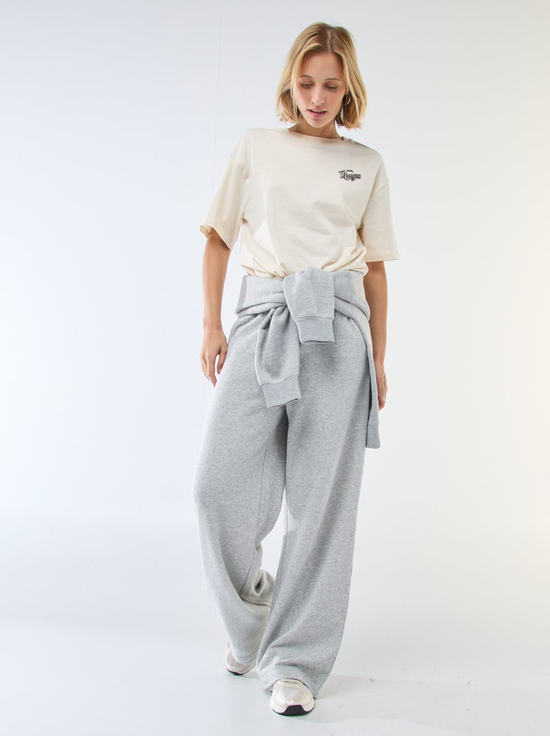 Oversized T-shirt met tekst Wit - Kiabi