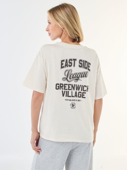 Oversized T-shirt met tekst - Kiabi