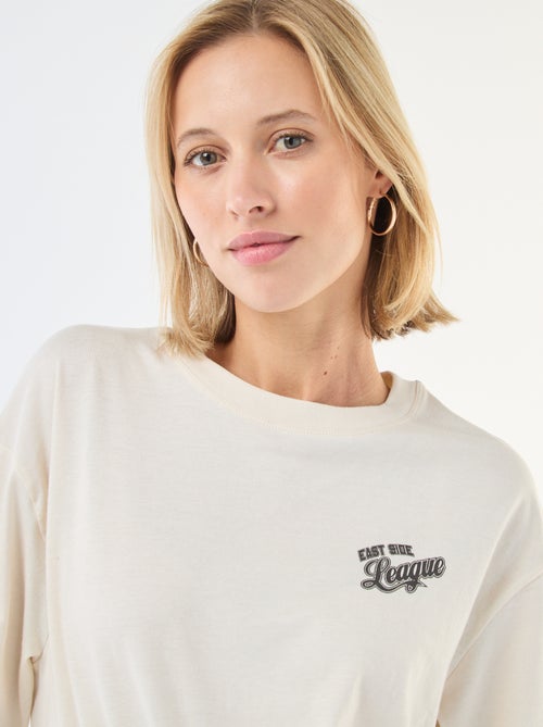 Oversized T-shirt met tekst - Kiabi