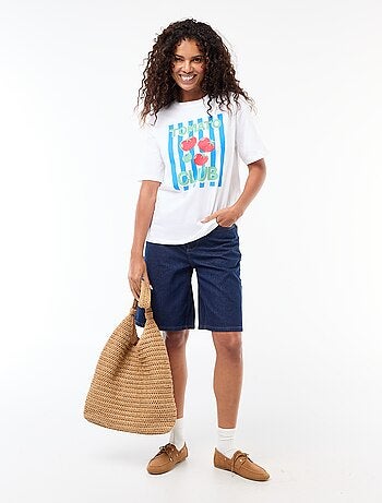 Oversized T-shirt met tekst
