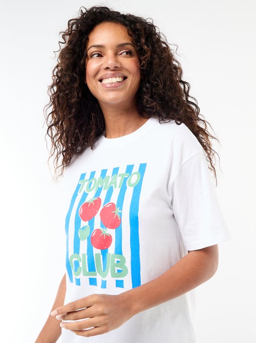 Oversized T-shirt met tekst - Kiabi