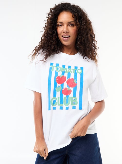 Oversized T-shirt met tekst - Kiabi