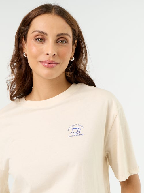 Oversized T-shirt met tekst - Kiabi Oversized T-shirt met tekst - Kiabi
