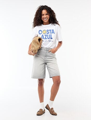 Oversized T-shirt met tekst