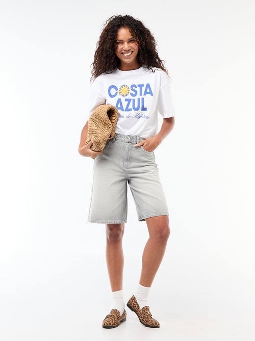 Oversized T-shirt met tekst - Kiabi