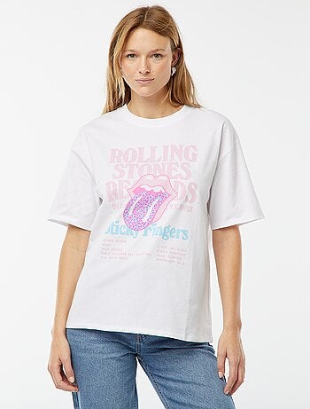 Oversized T-shirt met 'The Rolling Stones'-print