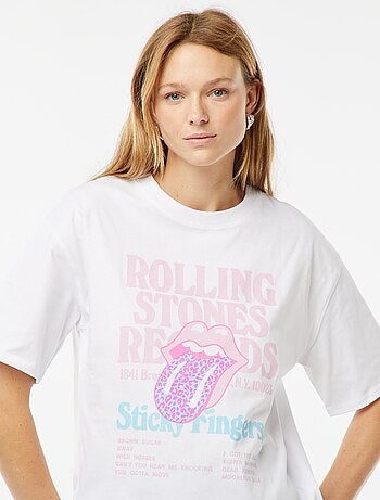 Oversized T-shirt met 'The Rolling Stones'-print