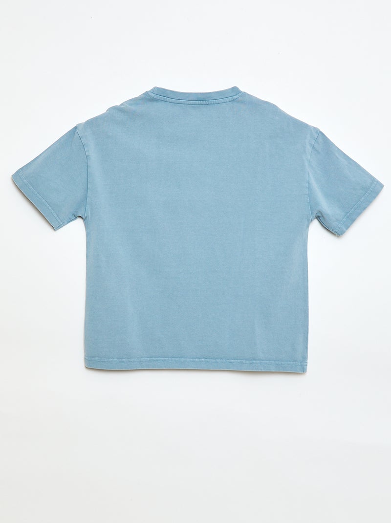 Oversized T-shirt met verwassen effect Blauw - Kiabi